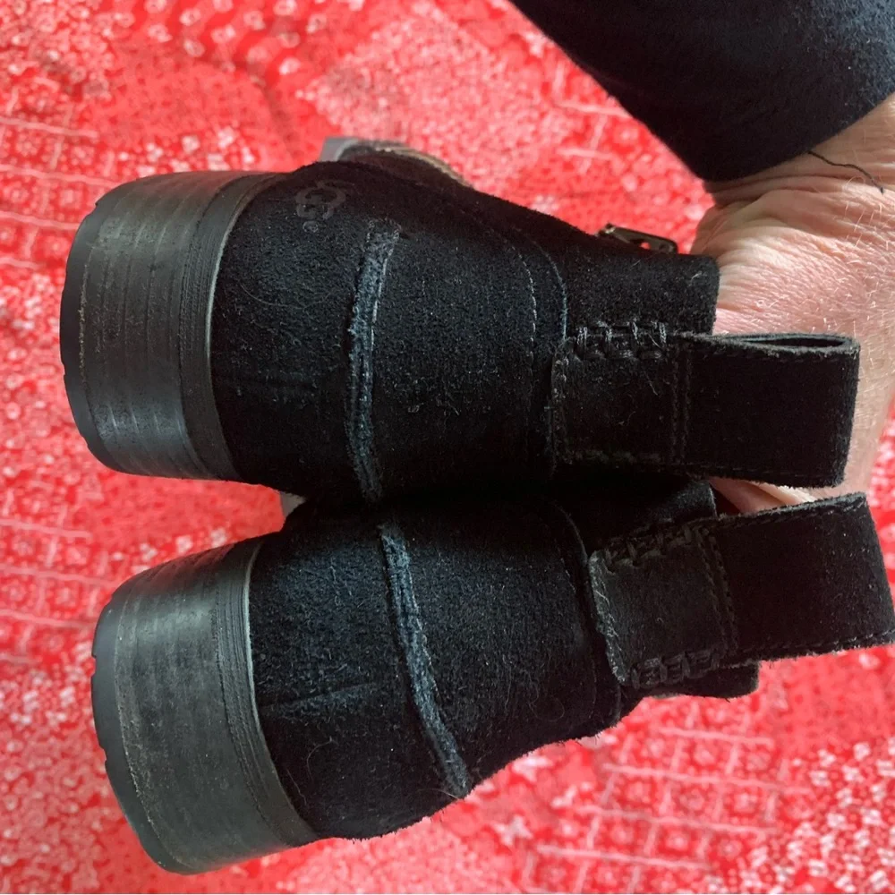 UGG Aureo II women's ankle boots Black Suede with Zipper Size 10